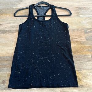 Lululemon Swiftly Tech Racerback Tank Top, White/Black Speckled, Size 6